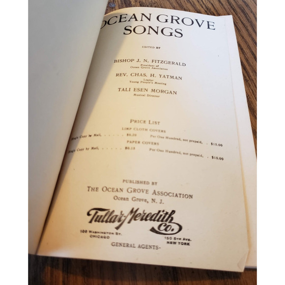 Ocean Grove Songs NJ Official Hymnal 1920's J.N Fitzgerald - Picture 5 of 7